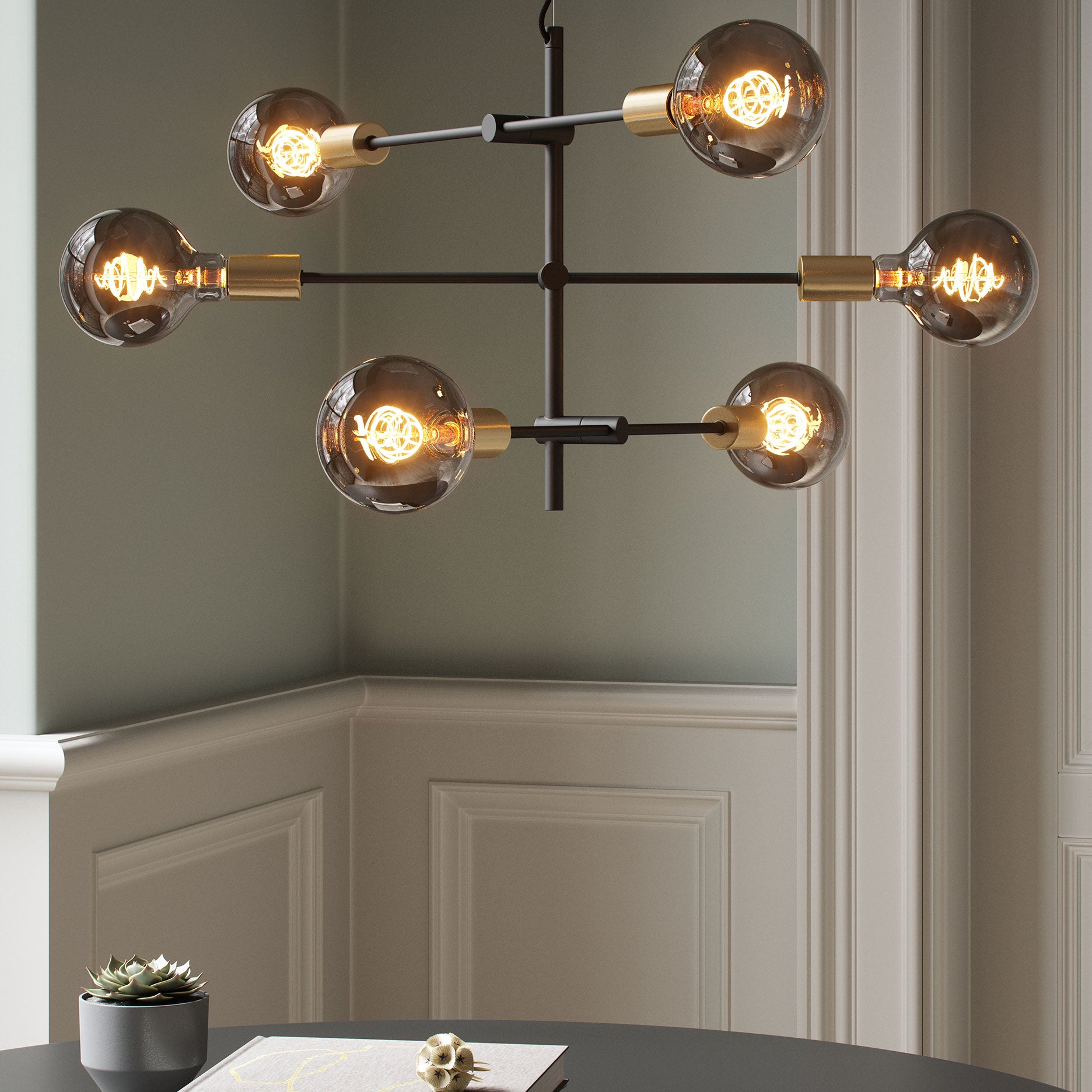 Deco pære spiral E27 røgfarvet